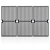 Adviace front view of three cast iron grates showing fit and finish, restores grill performance
