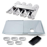 Adviace grease tray front view showing full-width fit and easy replacement