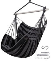 ADVOKAIR front view of hammock chair showing full seat and bar, comfortable lounging benefit