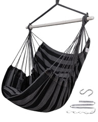ADVOKAIR front view of hammock chair showing full seat and bar, comfortable lounging benefit