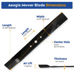 Aeagle close-up of mulching teeth and edge showing sharp profile for finer clippings
