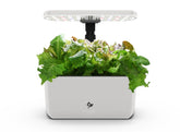 AeroGarden Harvest Lite front view in cream showing compact design and modern look