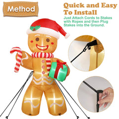 AerWo inflatable lit at night with bright LEDs for festive curb appeal