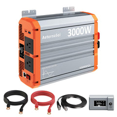 AeternaSol front panel showing two AC outlets and indicators for versatile power