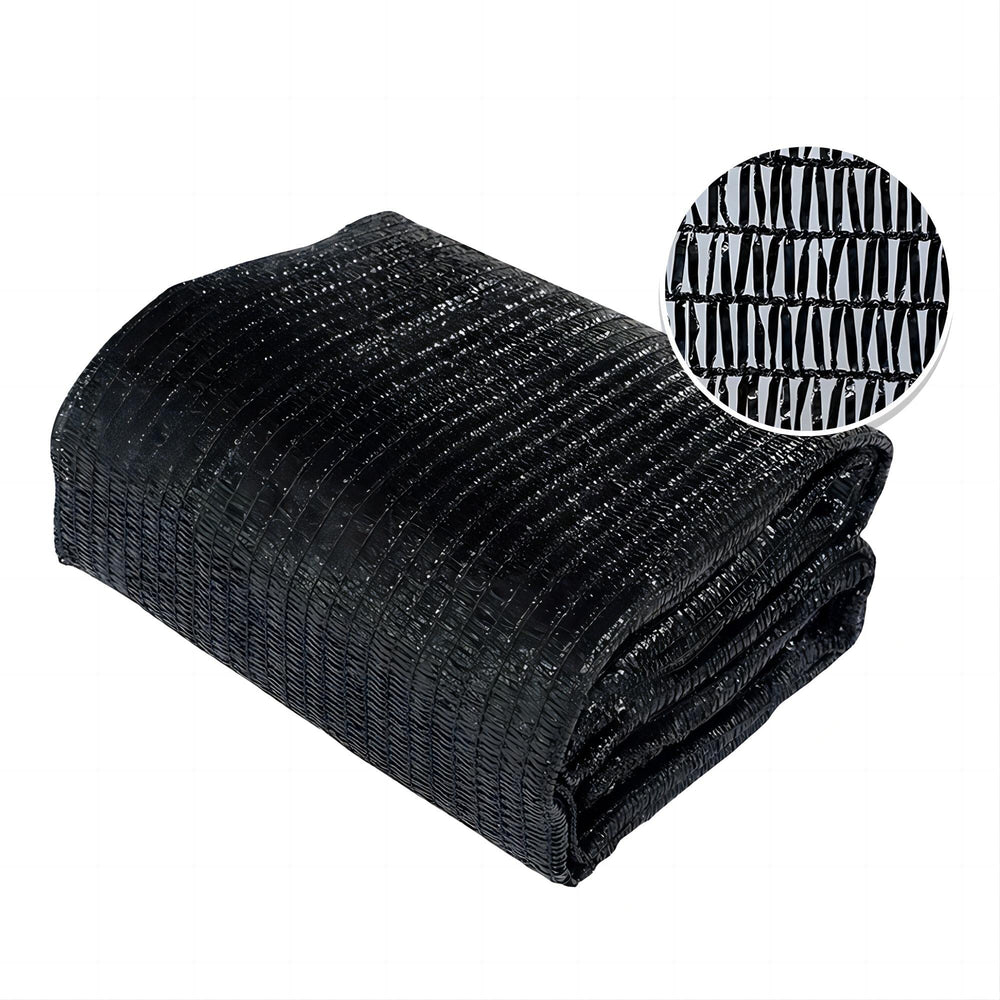 Agfabric front view of 12x20ft black shade cloth showing full coverage benefit