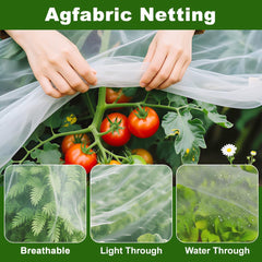Agfabric netting draped over a vegetable bed protecting crops while allowing light