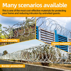 AggFencer razor wire wrapped around railing showing secure attachment benefit