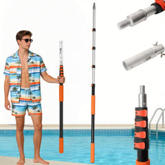 AgiiMan front view of assembled pole showing full-length and benefit of professional reach