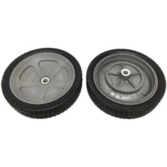 Agri-Fab wheel and tire assembly front view showing sturdy tread for improved pickup