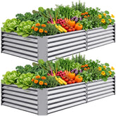 AHEONLAR front view of two assembled raised beds shows durable planting space