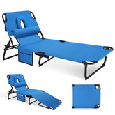 Ahsuname front view blue chaise showing full lounge and support benefits
