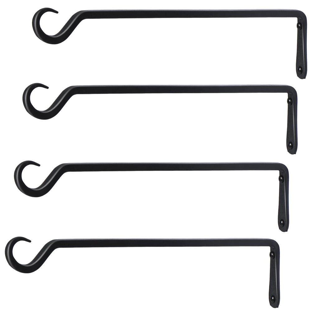 AILIN YELOKIE front view of four black plant hangers showing sturdy design and finish