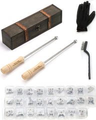 AIMOADO wooden handle with letter stamp attached for safe, controlled branding