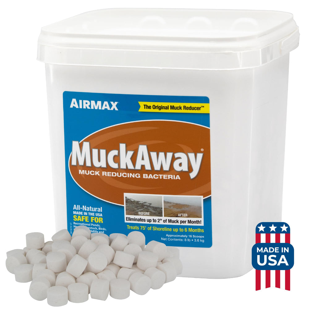 Airmax front packaging showing product and benefits for pond maintenance