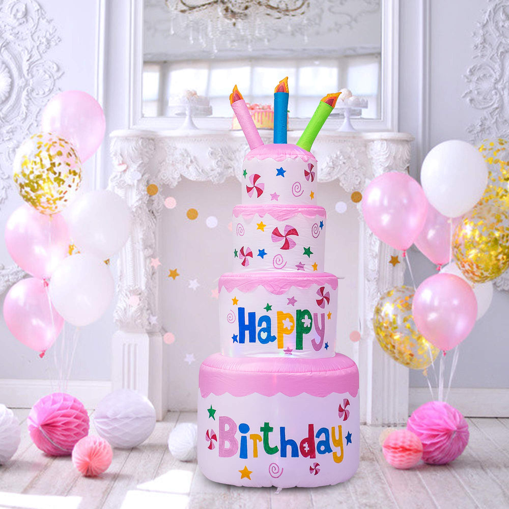 AJY inflatable cake front view showing bright LED visibility