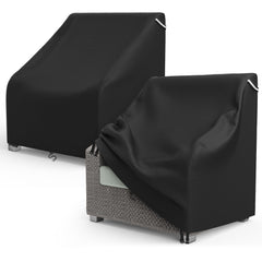 AKEfit front view showing cover fitted on wicker chair, protects from weather