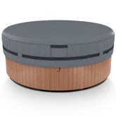 AKEfit cover front view protecting tub from debris and weather