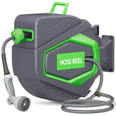 ALAIAL front view of retractable hose reel showing neat storage and easy access
