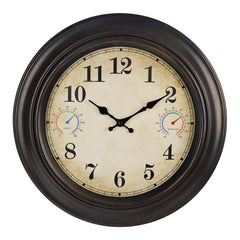 Alarllok front view showing retro bronze clock for stylish outdoor timekeeping