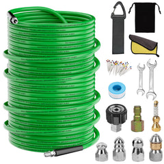 Aleiry front packaging showing full sewer jetter kit and organized components for quick setup