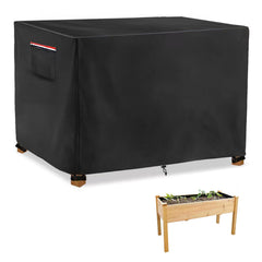 Alickwang front view of cover on raised bed showing full weather protection