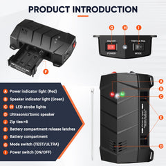Alikguu beside AA batteries showing scale and battery-powered convenience
