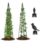AlisisFores trellis front view showing full obelisk and decorative accents, aids plant shaping