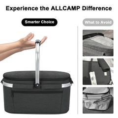ALLCAMP OUTDOOR GEAR welded insulated lining close-up for leak protection benefit
