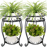 alleegold front view pair of stands showcasing two-tier display and space savings