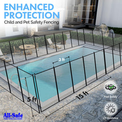 ALLSAFE pole installed with mesh panel demonstrating stable fit and consistent fence height