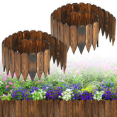 Alphatool front view of two 6.6ft pine fence panels showing rustic finish and total length