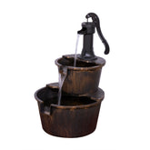 Alpine Corporation front view showing bronze barrel fountain and calming flow
