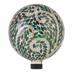 Alpine Corporation gazing globe front view showing colorful leaf pattern and curb appeal