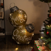 Alpine Corporation front view showing gold finish and Merry Christmas script, adds festive curb appeal
