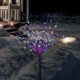 Alpine Corporation front view of metallic foil tree stake showing festive multicolor glow benefits