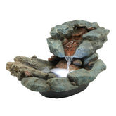 Alpine Corporation fountain front view showing realistic river-rock look and calm ambiance