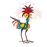 Alpine Corporation front view of colorful rooster statue showing vibrant design and curb appeal