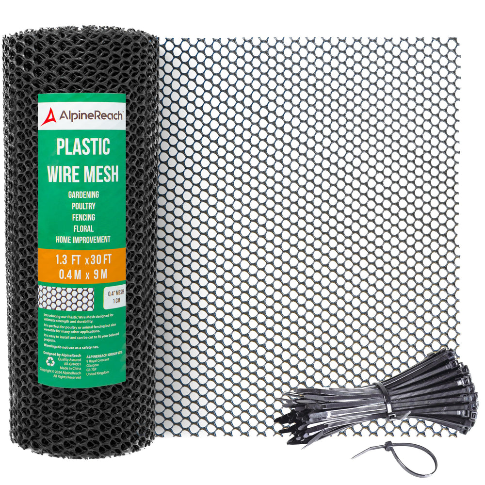 AlpineReach front roll packaging showing product and included zip ties for quick setup