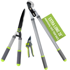 Altdorff 3-piece set front view showing included lopper, shears, pruner and packaging benefit clarity