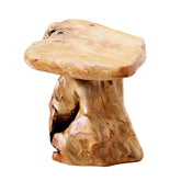 ALTERMATE front view live edge stool showing rustic charm and sturdy design