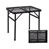 ALZEROOE front view of table open showing sturdy mesh top and frame, durable surface benefit