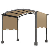 amadecohome front view canopy on pergola showing full coverage and neat fit