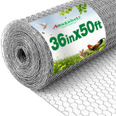 AMAGABELI front view of chicken wire roll showing product size and label for easy selection