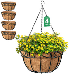 AMAGABELI GARDEN & HOME front view showing four hanging baskets, durable and decorative