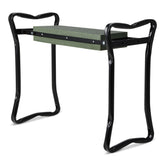 Amazon Basics front view of garden stool showing padded top and frame for comfortable use