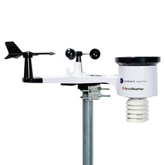 Ambient Weather WS-2902 sensor array mounted showing durability and full‑site coverage