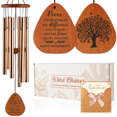 AMBOBE wind chime front view showing design and message, perfect retirement keepsake