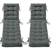 AMCATON front view of gray chaise cushion showing full length and shape for comfortable lounging