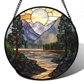 AMDERVEN front view showing mountain lake scene and vibrant colors benefiting room decor