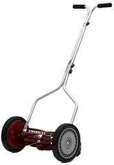 American Lawn Mower Company front view showing compact 14-inch mower and neat finish